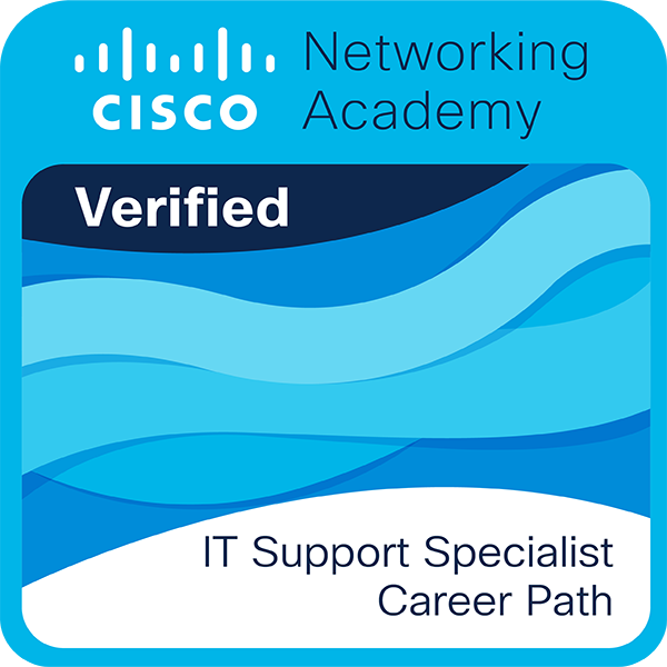 Cisco Networking Academy IT Support Specialist Career Path verified badge